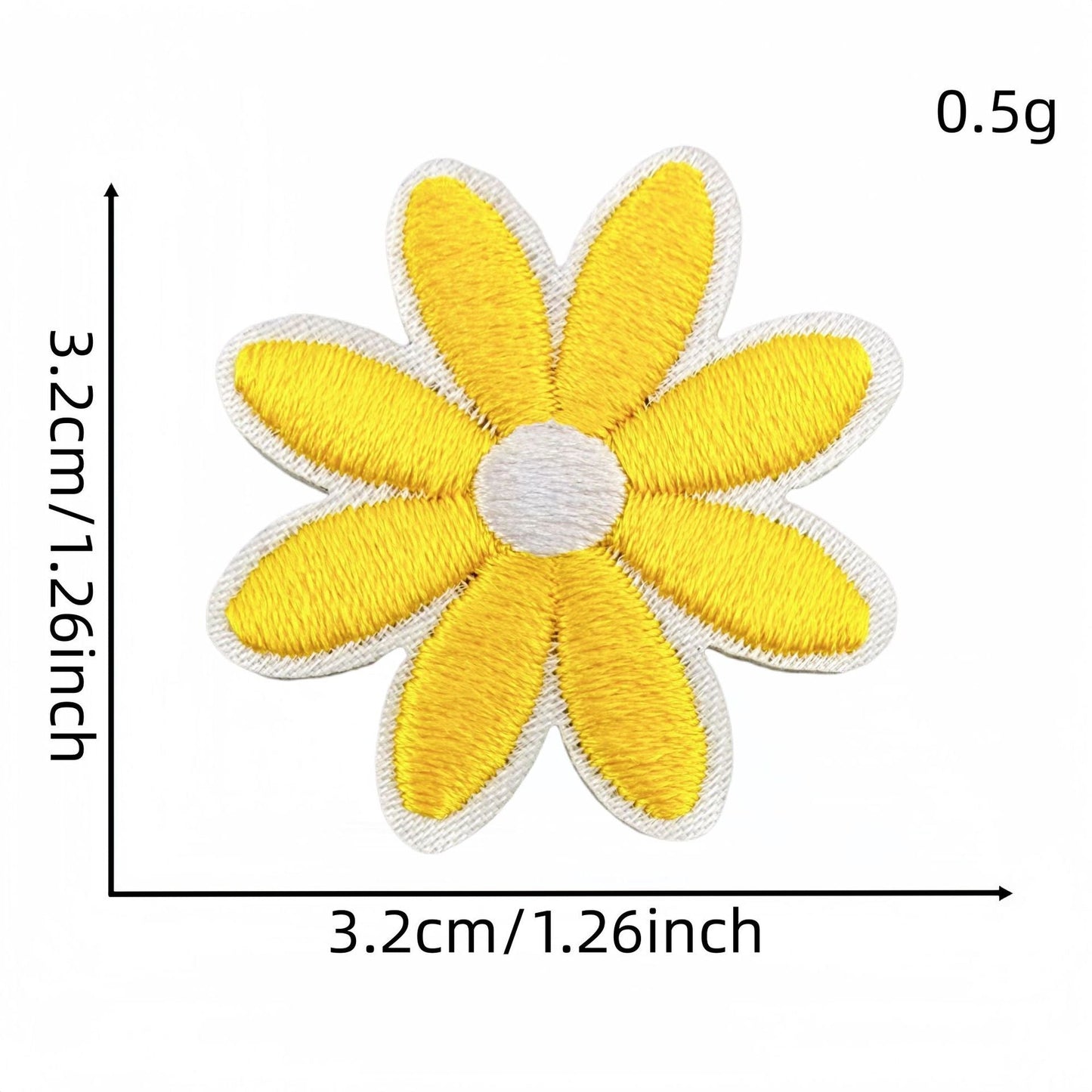 daisy flower embroidered patches multicolor floral set iron on