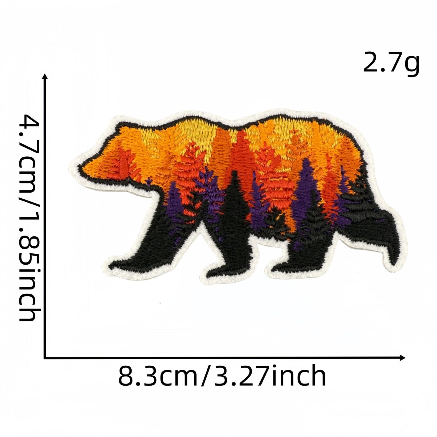 scenic bear embroidered patches nature landscape design iron on