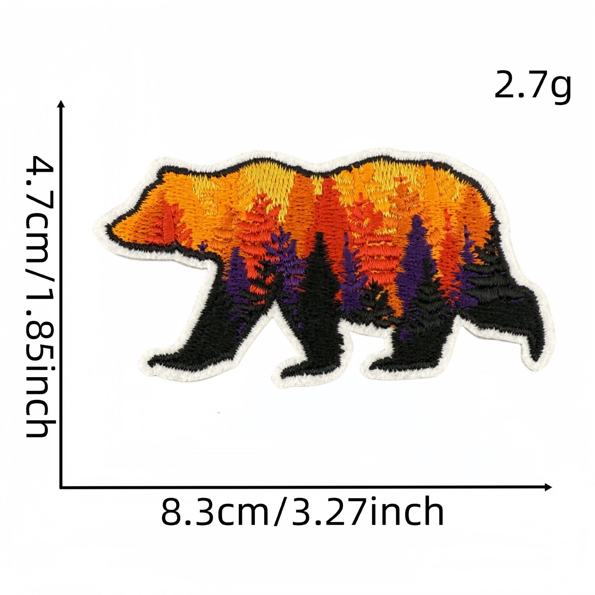 scenic bear embroidered patches nature landscape design iron on