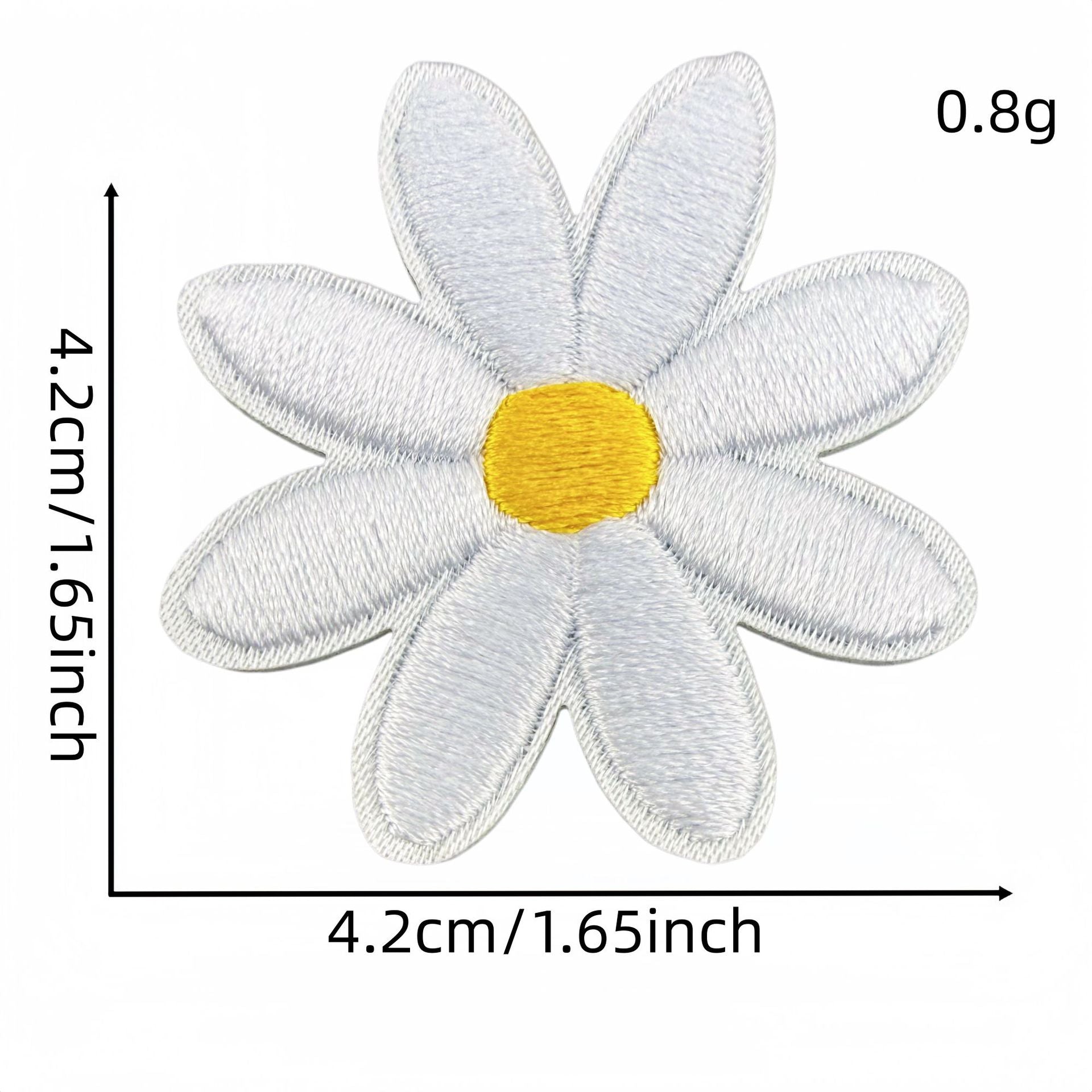 daisy flower embroidered patches multicolor floral set iron on