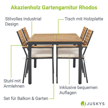 Ensemble de mobilier de jardin en bois d'acacia 2026 Rhodos
