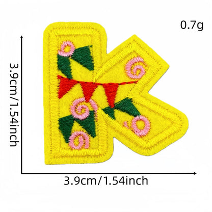colorful alphabet embroidered patches A to Z letter design iron on