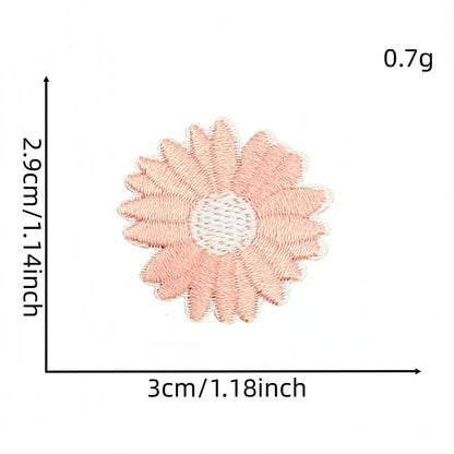 colorful daisy embroidered patches peel and stick self adhesive