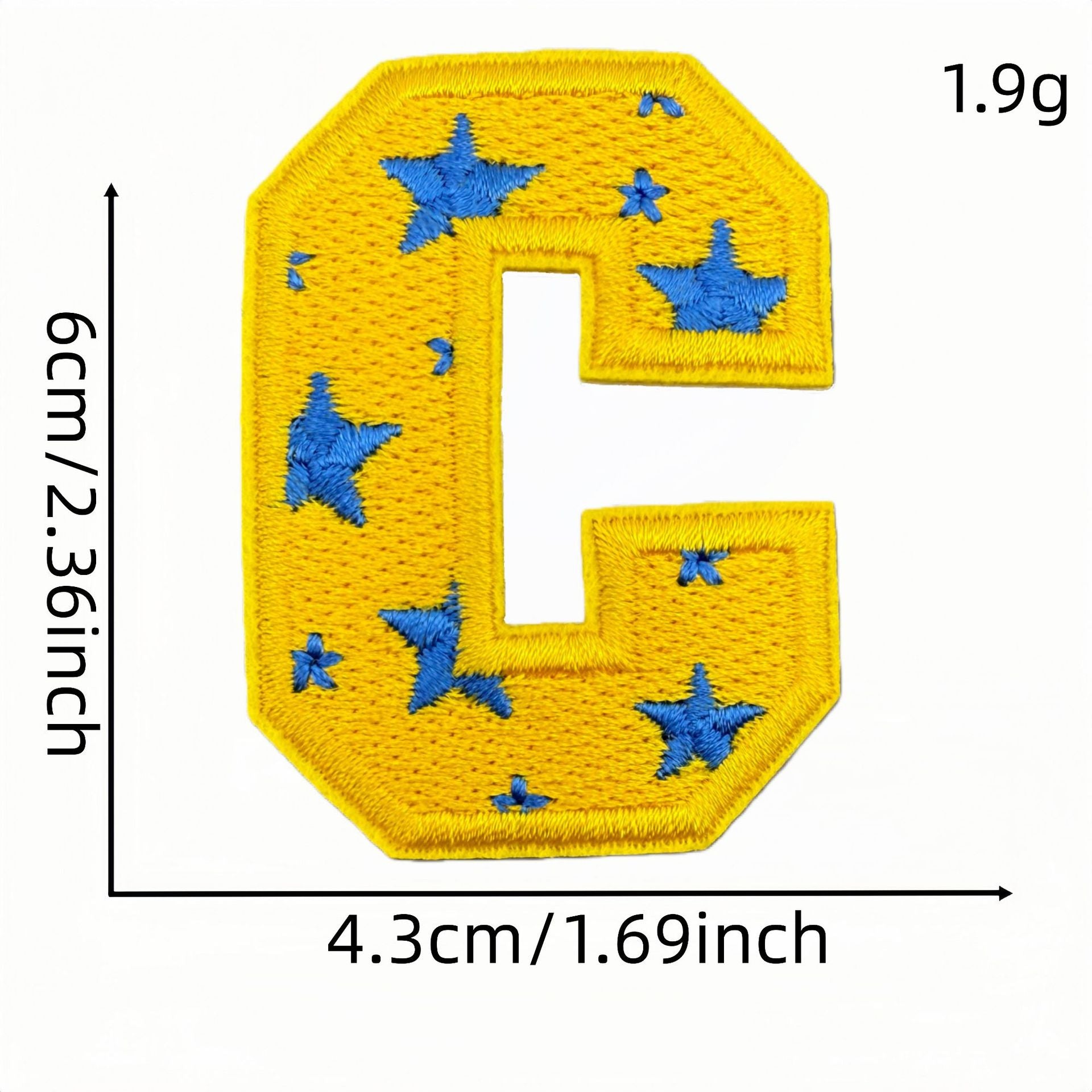 26 letter embroidered patches polka dot pattern A to Z iron on