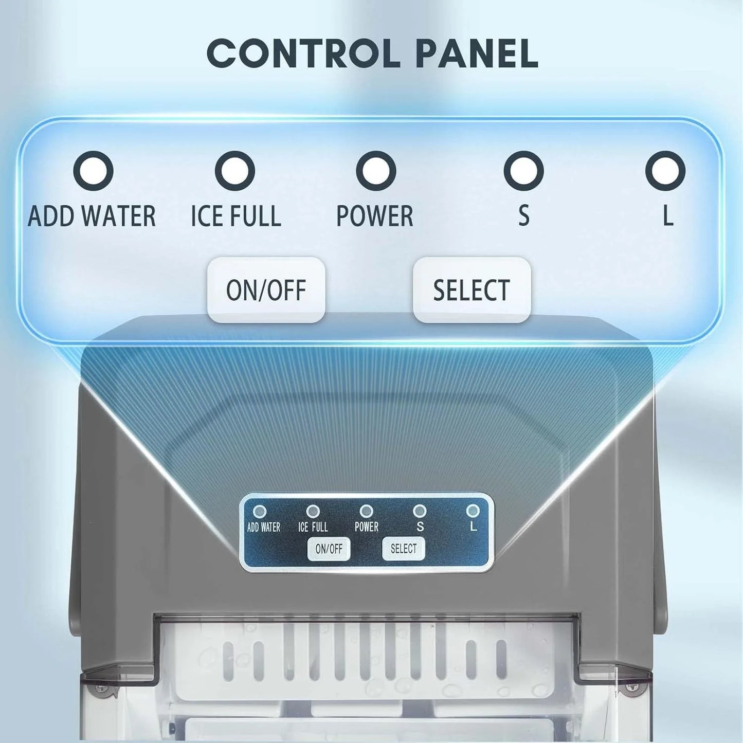 Machine à glaçons de comptoir 2026, portable, avec poignée de transport, autonettoyante, panier et pelle inclus, 9 glaçons en 6 minutes, capacité de 12 kg/24 h, 2 tailles de glaçons, idéale pour la maison, la cuisine et les fêtes, coloris noir et ver