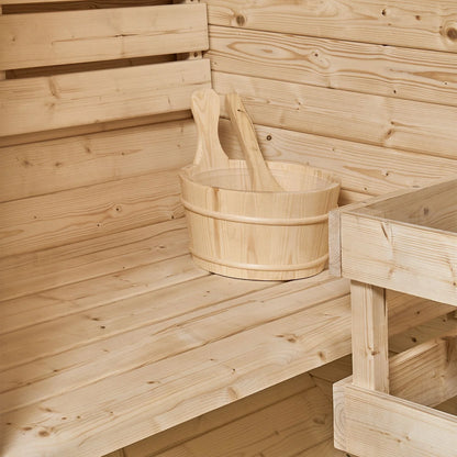 Sauna tonneau 2026 au Spitzberg avec four à sauna