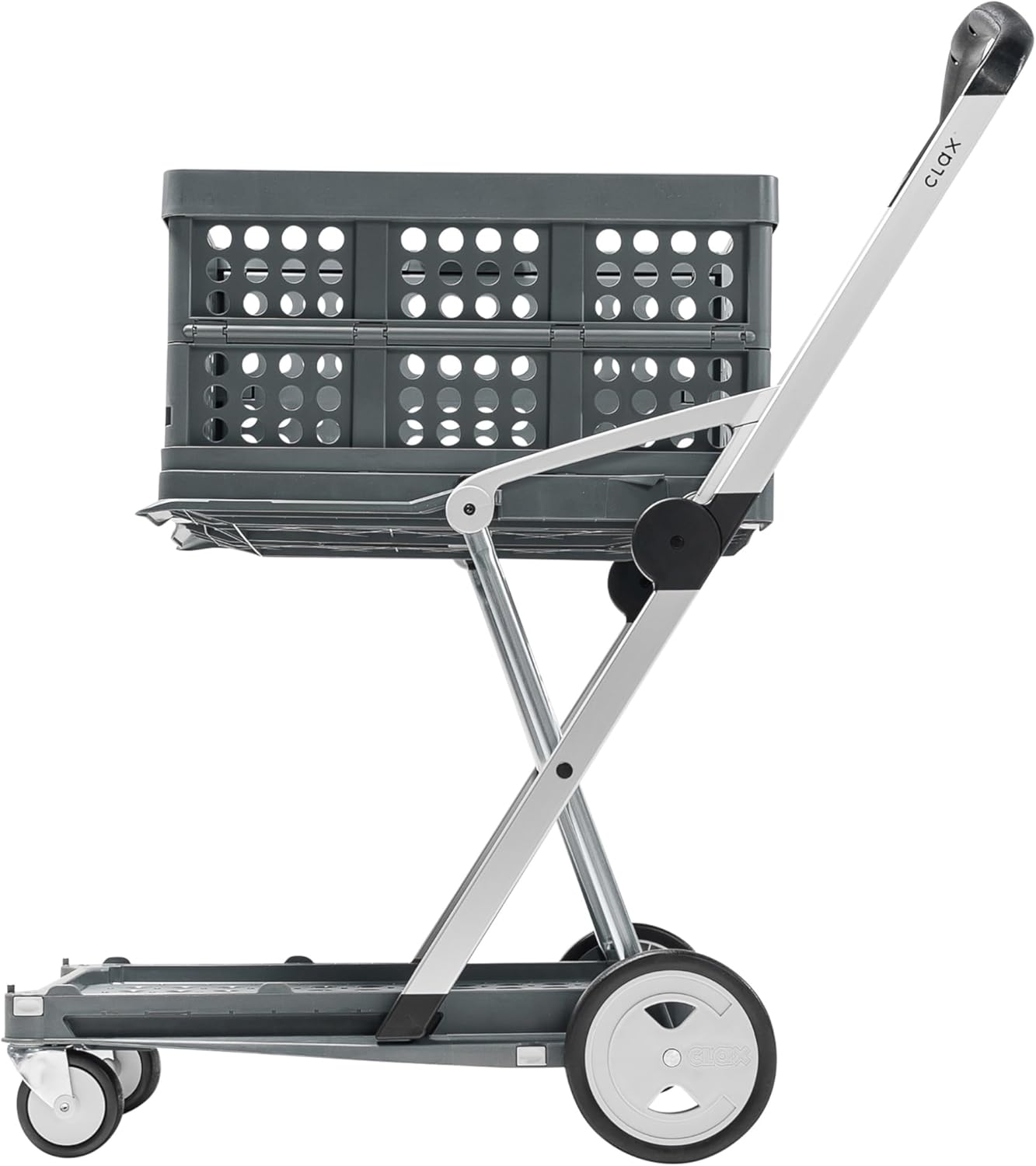Chariots pliables, fonctionnels et polyvalents 2026 | Chariot pliable mobile | Chariot de courses avec boîte de rangement (noir)