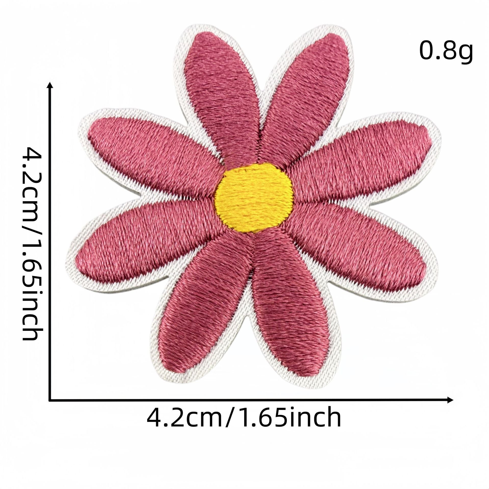 daisy flower embroidered patches multicolor floral set iron on