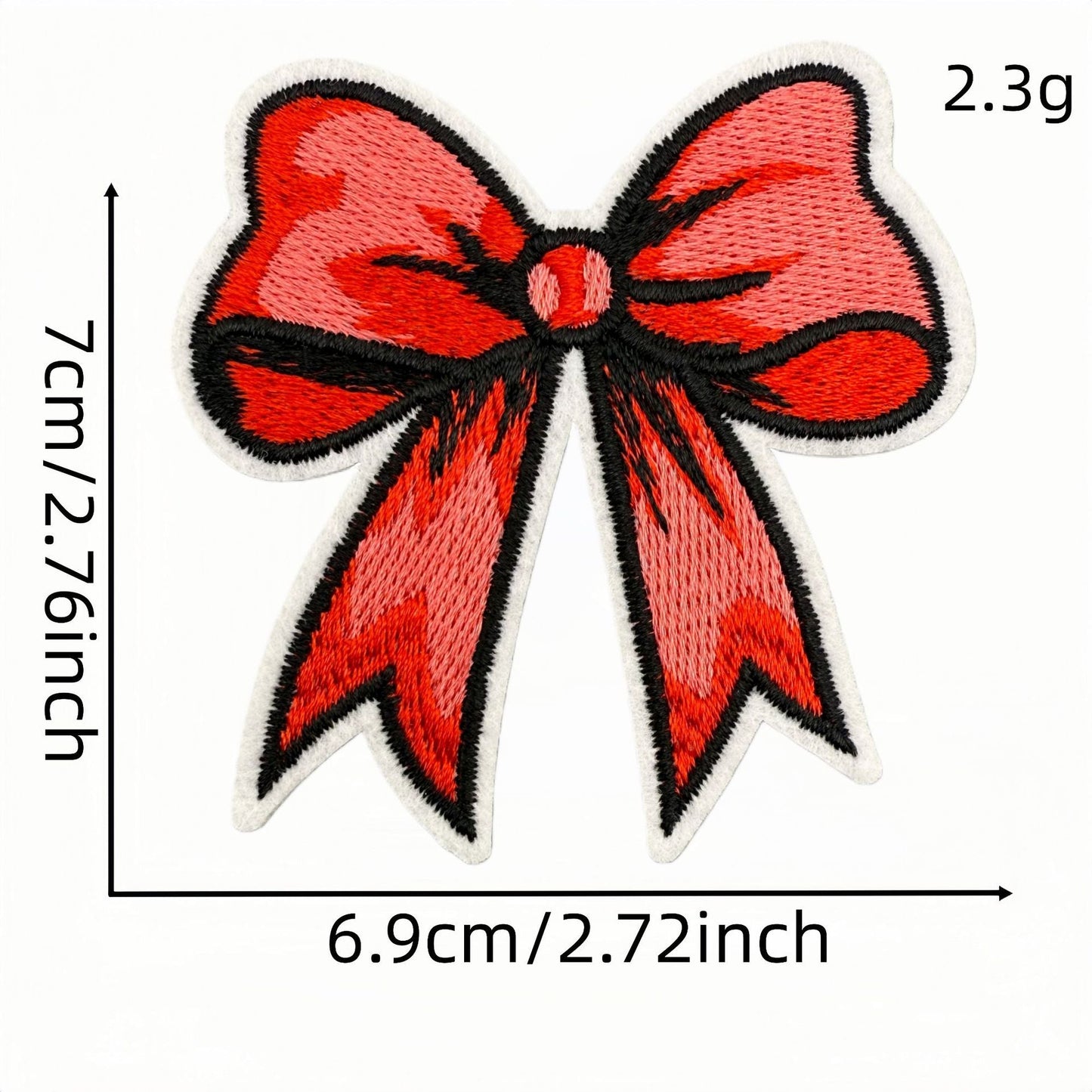 red bow embroidered patches iron on multicolor