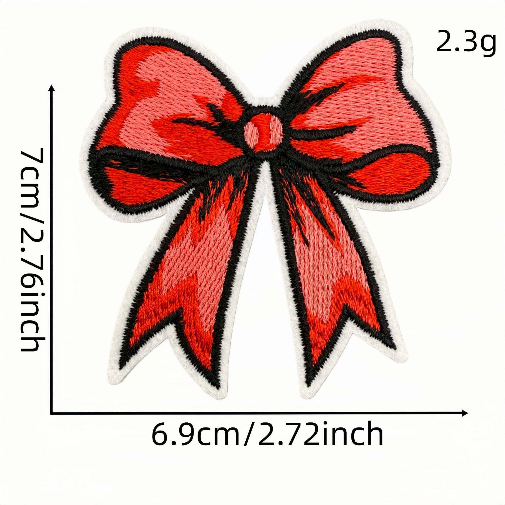 red bow embroidered patches iron on multicolor