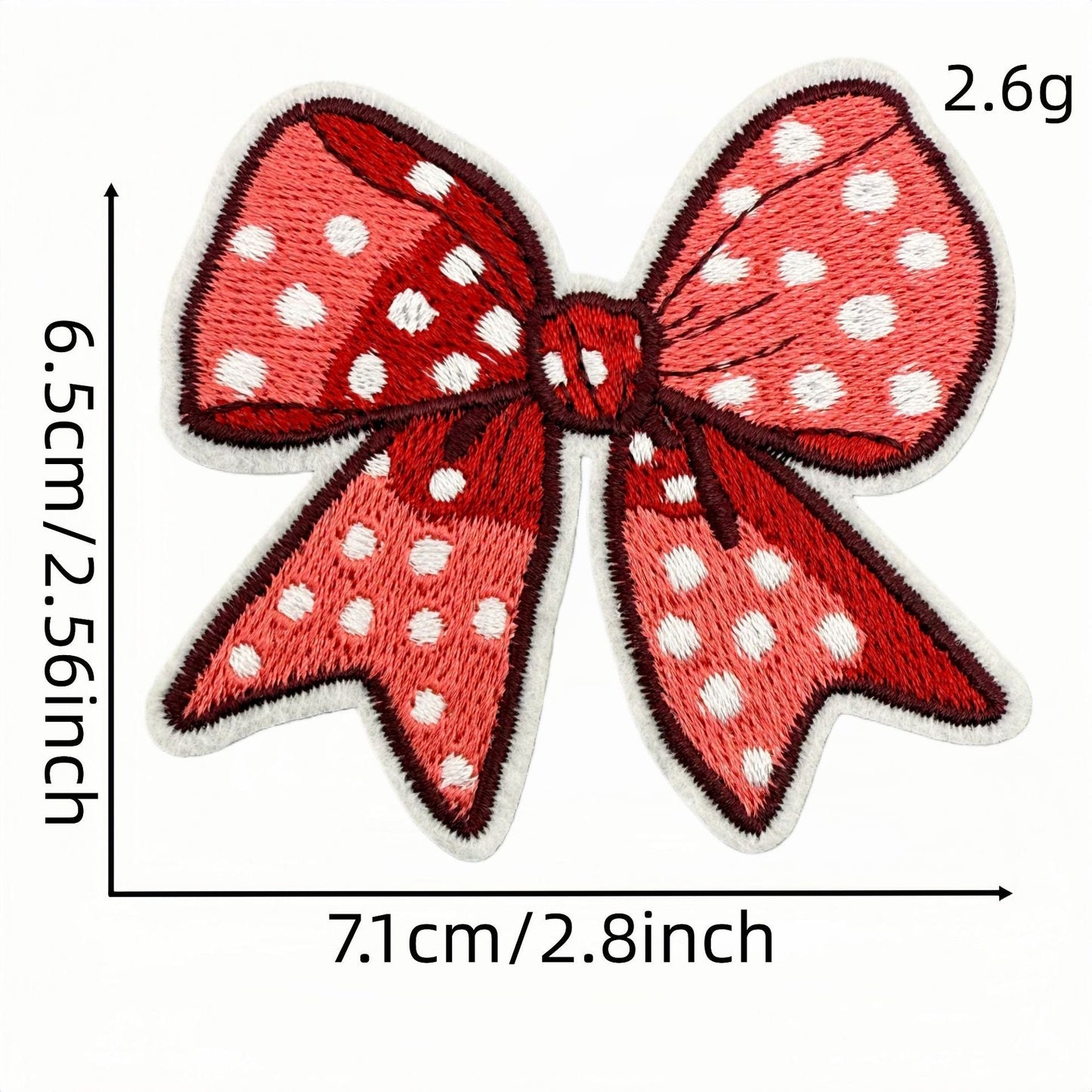 red bow embroidered patches iron on multicolor