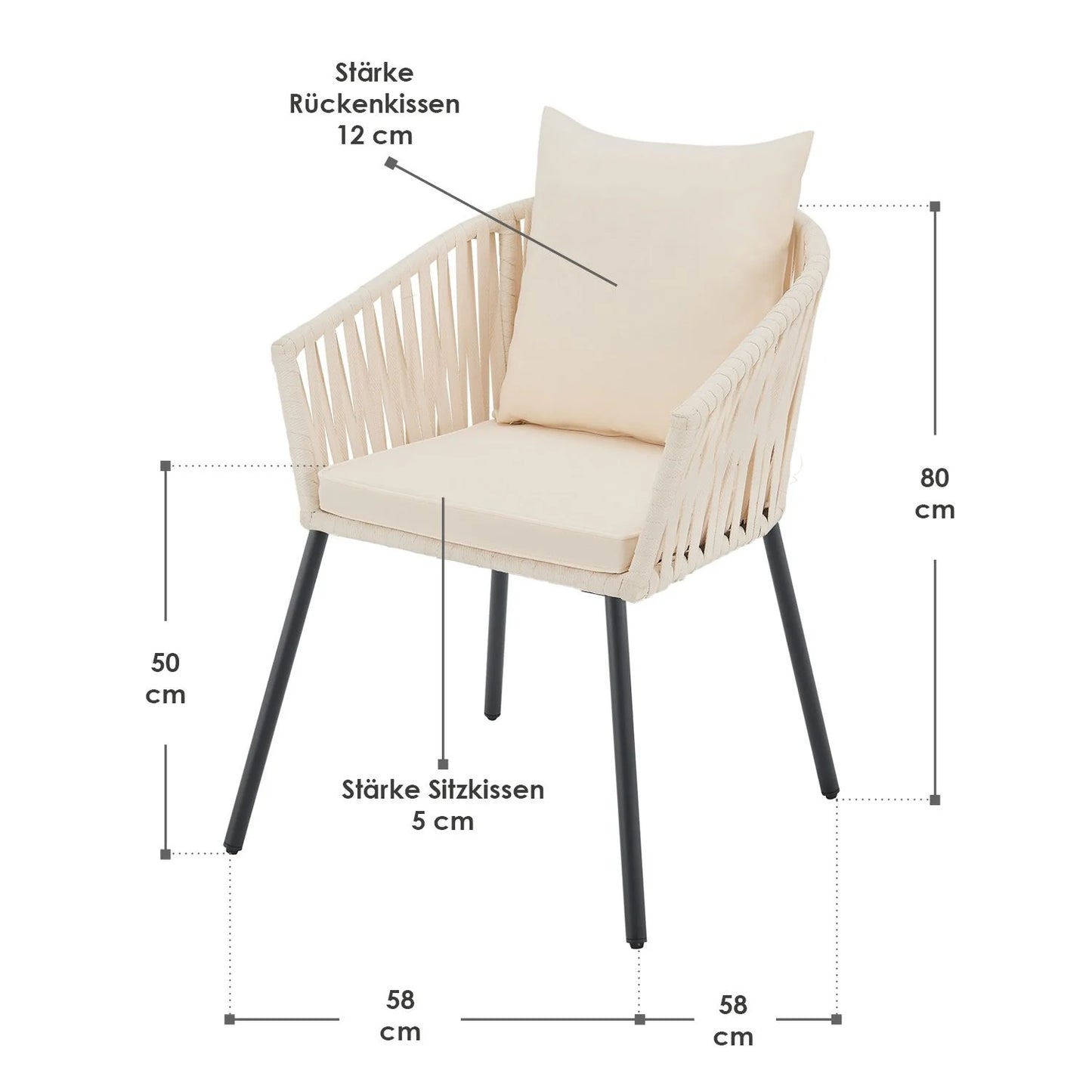 Ensemble de 2 chaises en corde 2026