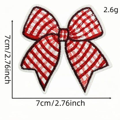 red bow embroidered patches iron on multicolor