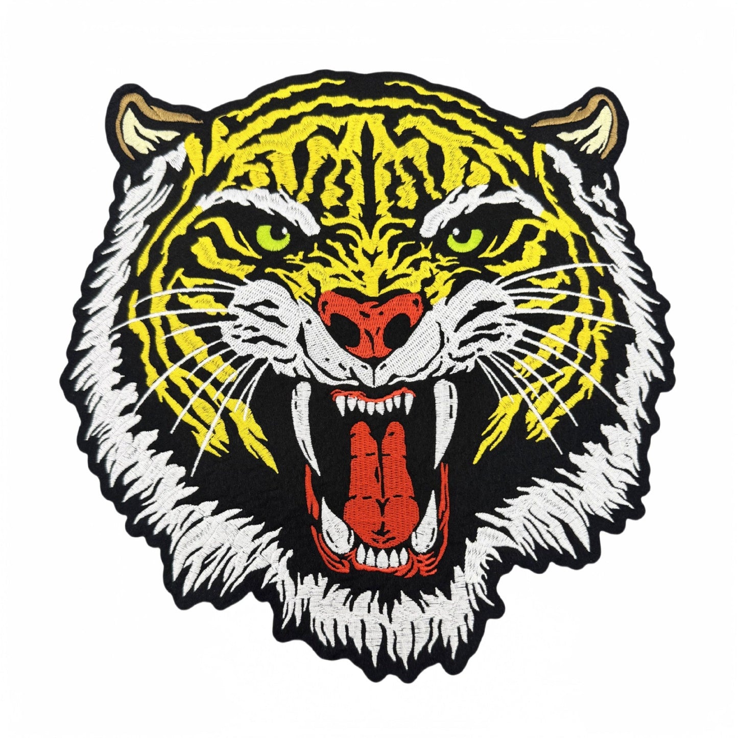 tiger head embroidered patches large animal design iron on