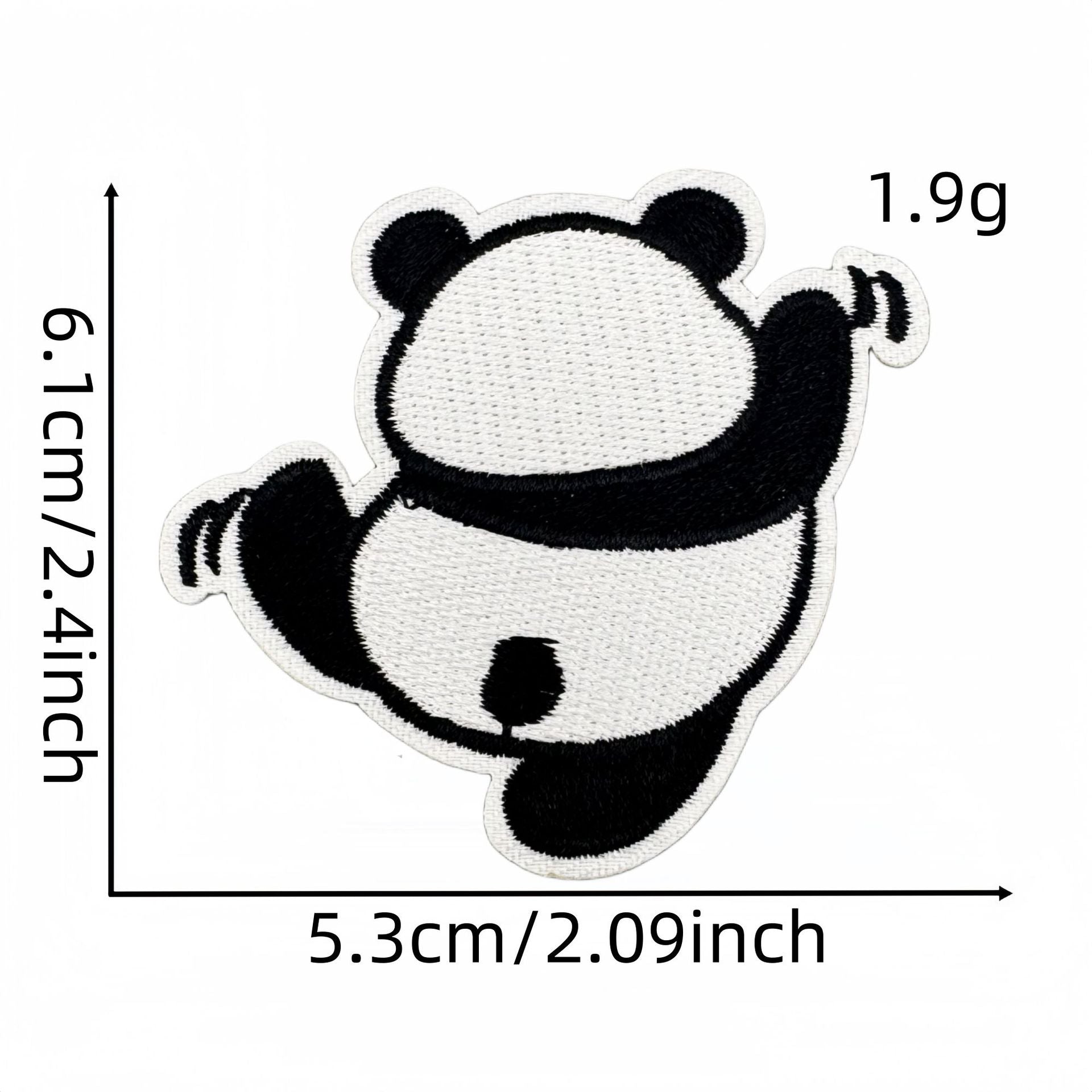 cute panda embroidered patches animal design iron on