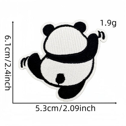 cute panda embroidered patches animal design iron on