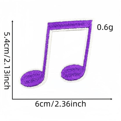 colorful music note embroidered patches iron on