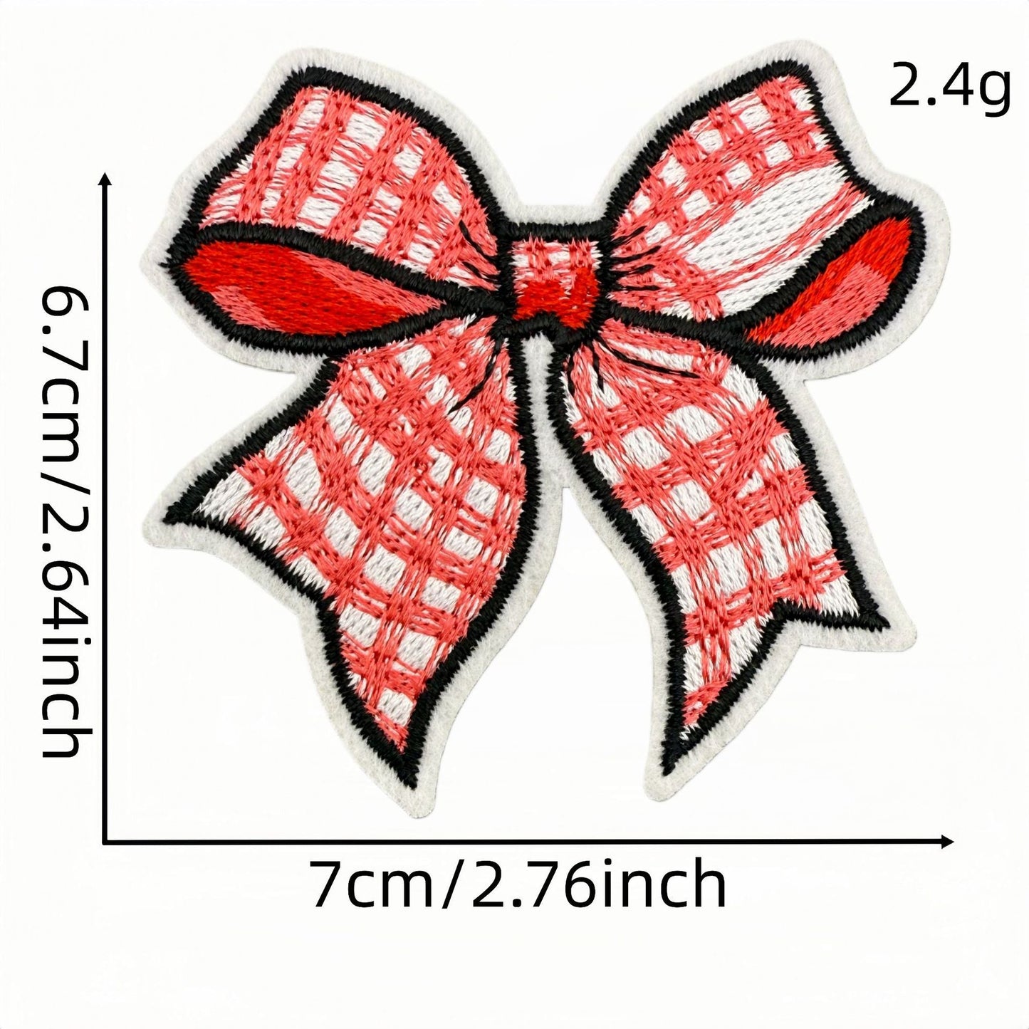 red bow embroidered patches iron on multicolor