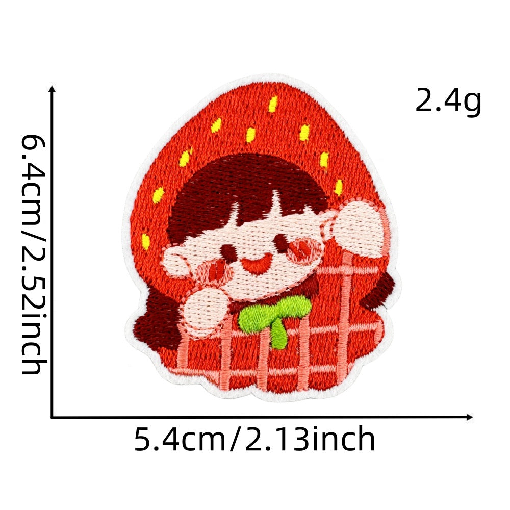 strawberry embroidered patches cute fruit design iron on