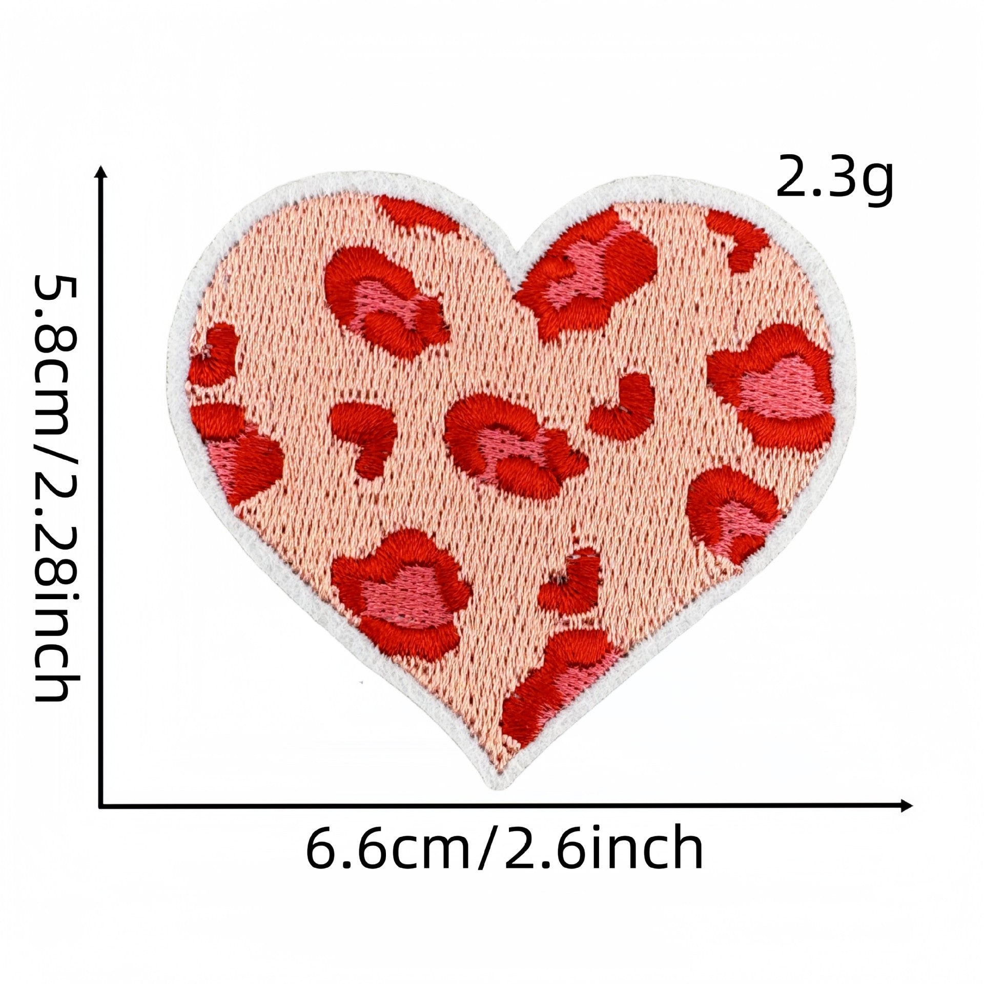 heart embroidered patches plaid polka dot animal print iron on