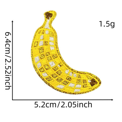 checkered fruit embroidered patches sparkling design iron on