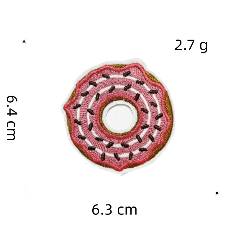 donut embroidered patches sweet food design iron on