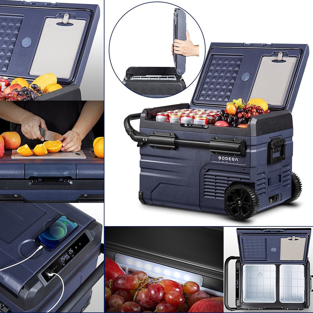 Réfrigérateur/congélateur portable 12 volts 37 pintes (2026) pour voiture, idéal pour le camping, les voyages, les camping-cars et compatible avec une application mobile.
