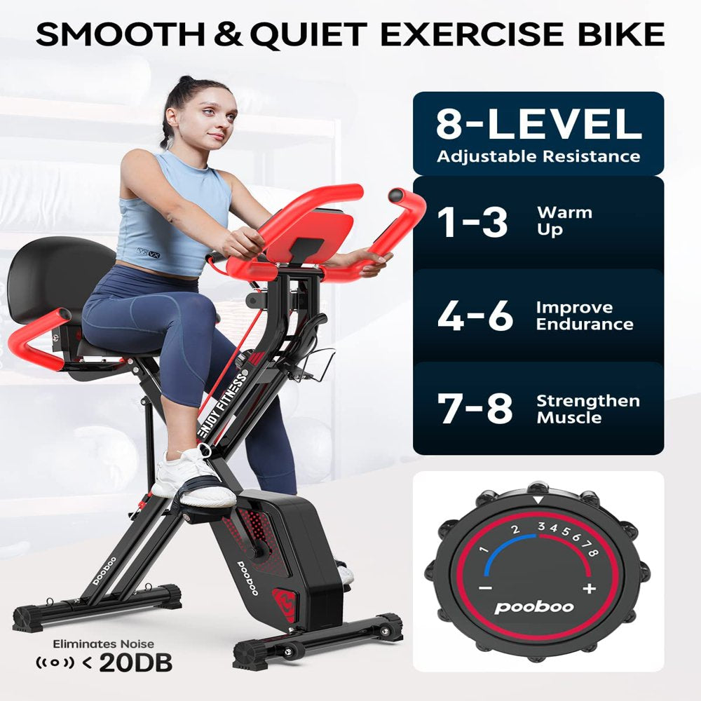 Vélo d'entraînement pliable Pooboo 3 en 1 pour la maison, supportant jusqu'à 136 kg (300 lb).
