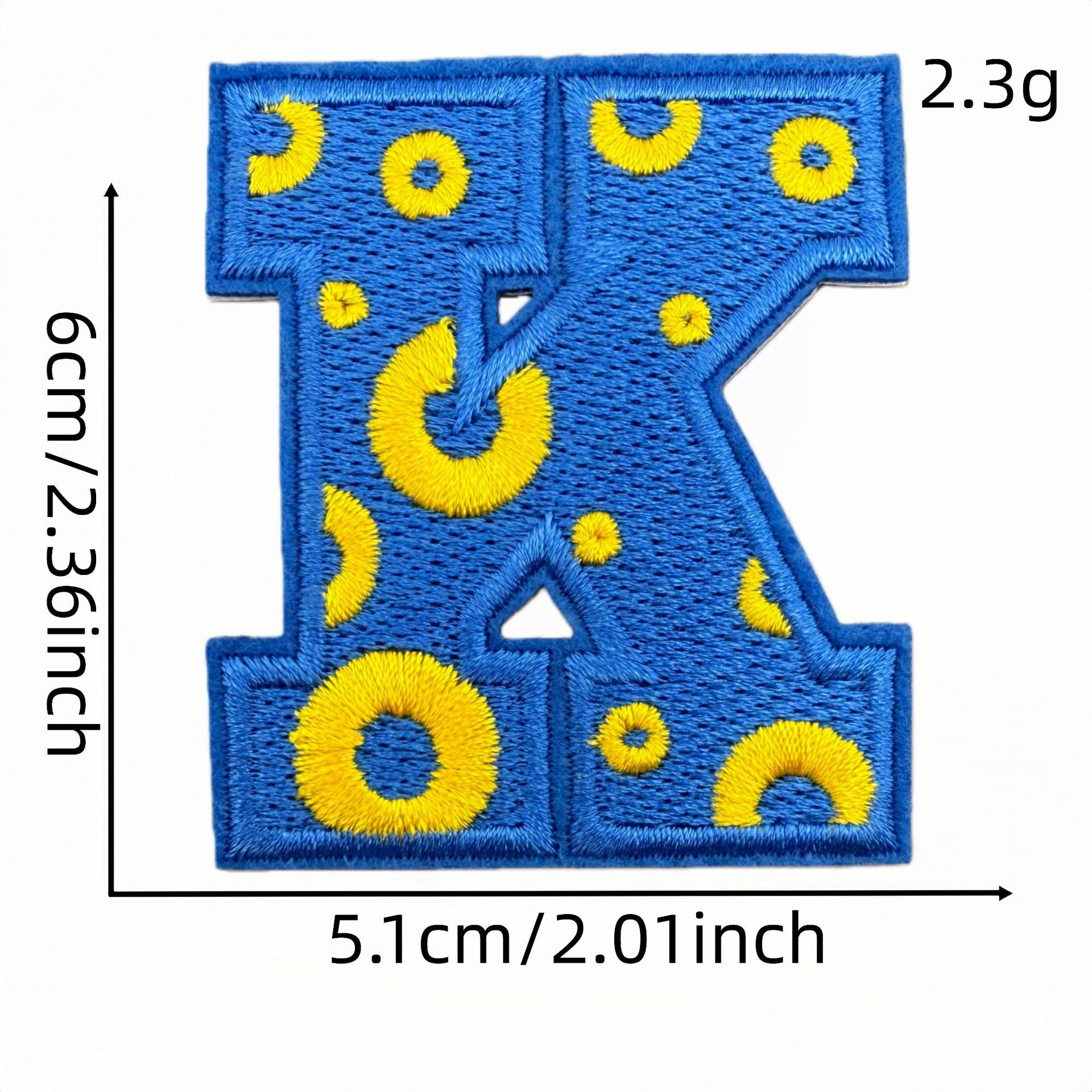 26 letter embroidered patches polka dot pattern A to Z iron on