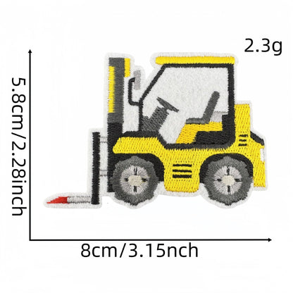 construction vehicle embroidered patches excavator truck iron on