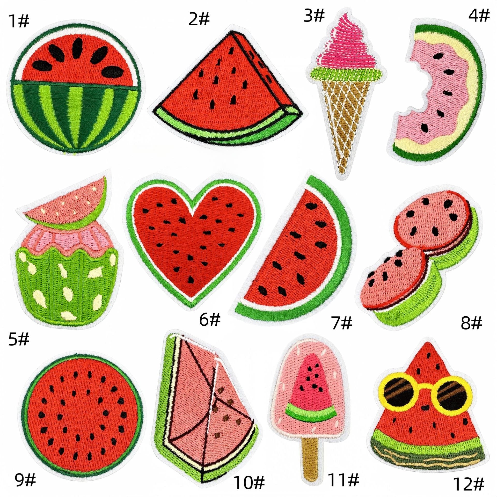 watermelon embroidered patches summer fruit design iron on