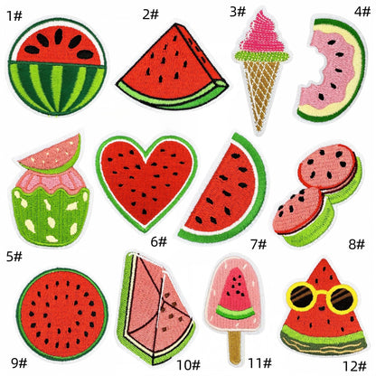 watermelon embroidered patches summer fruit design iron on