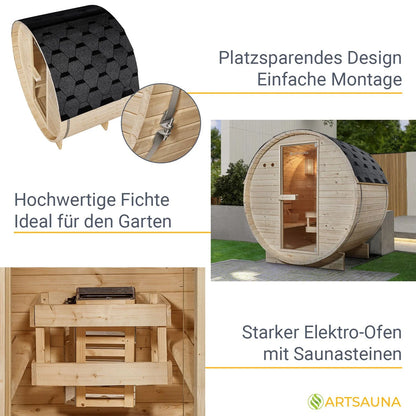Sauna tonneau 2026 au Spitzberg avec four à sauna