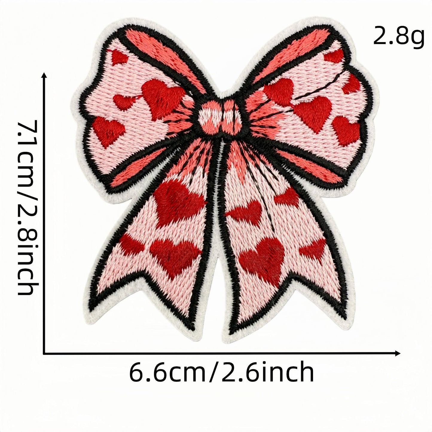 red bow embroidered patches iron on multicolor