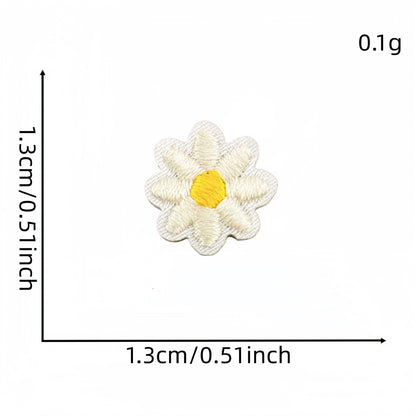 daisy flower embroidered patches multicolor floral set iron on