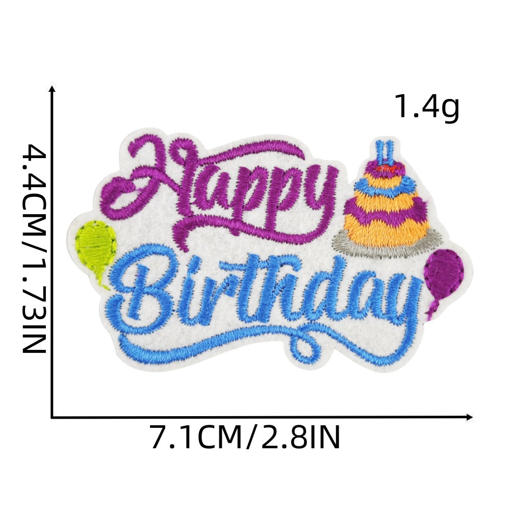 birthday party embroidered patches celebration theme iron on
