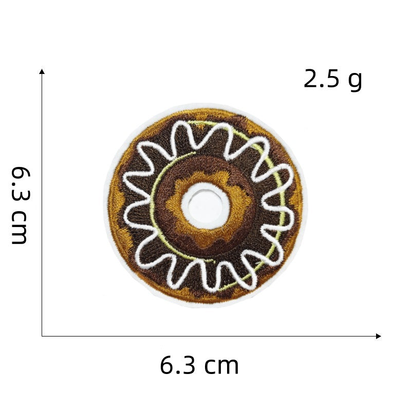 donut embroidered patches sweet food design iron on