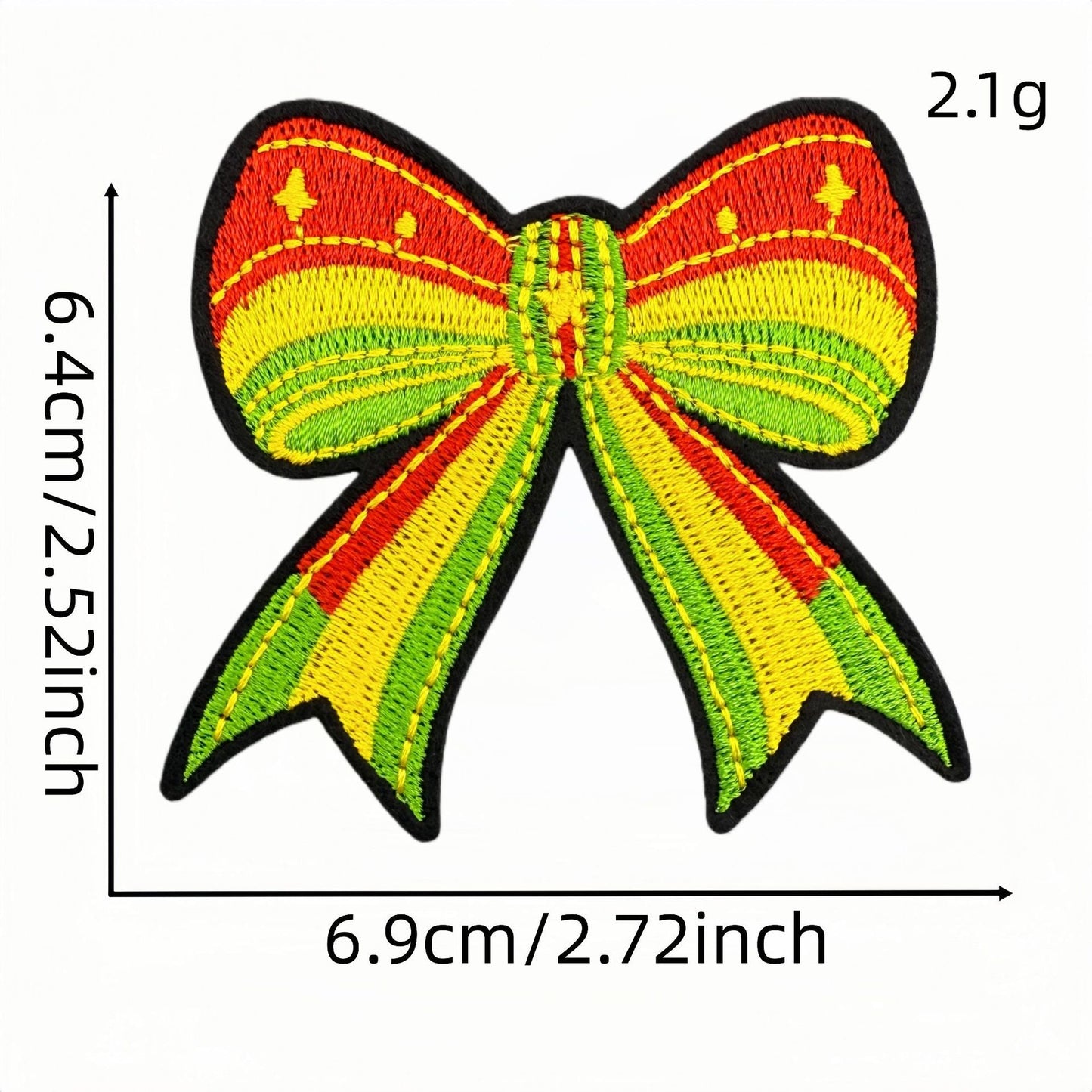 bow embroidered patches iron on multicolor