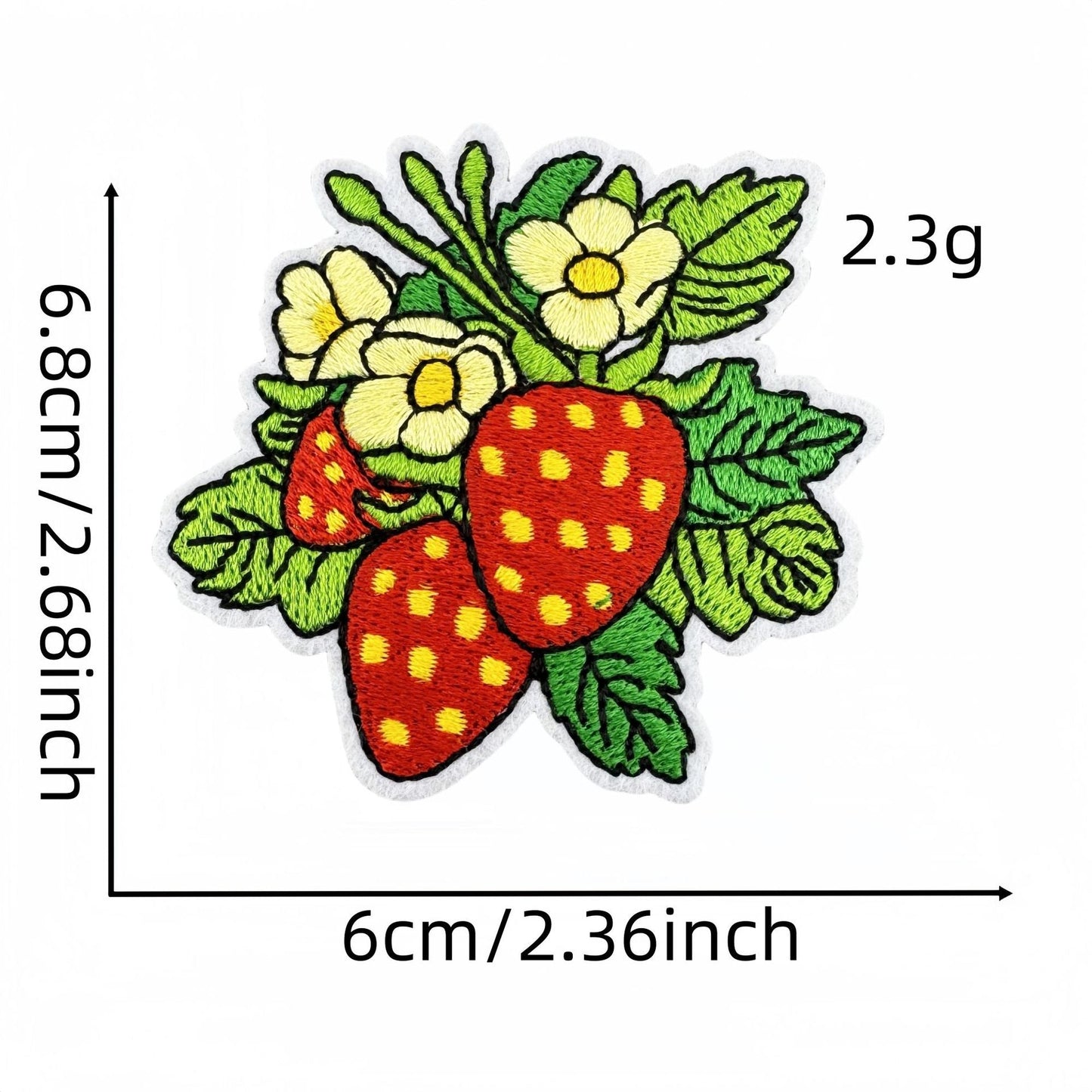 strawberry embroidered patches fruit design set iron on