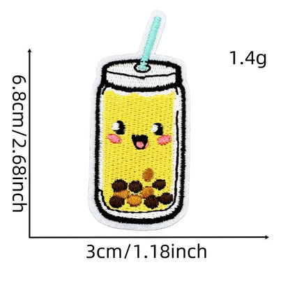 cute food embroidered patches burger boba ice cream iron on