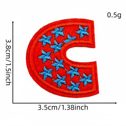 colorful alphabet embroidered patches A to Z letter design iron on