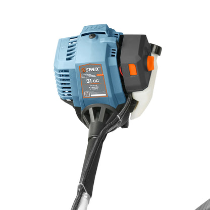 Débroussailleuse SENIX 2026, 31 cm³, moteur essence 4 temps, largeur de coupe de 25,4 cm (10 pouces), alimentation par poussée, GTBCU4QL-M