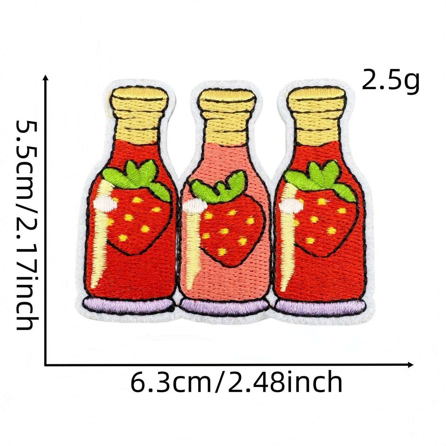 strawberry embroidered patches fruit design set iron on