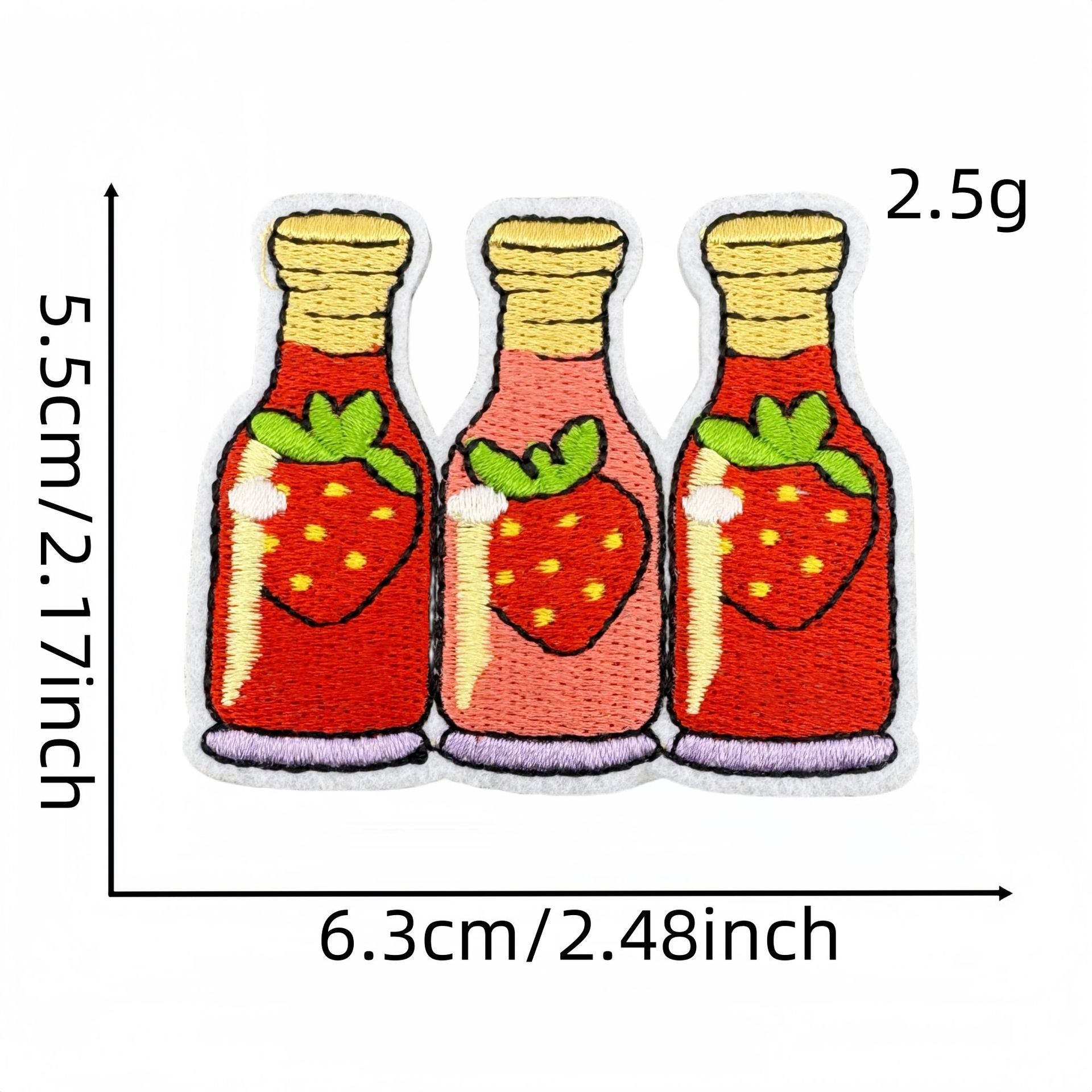 strawberry embroidered patches fruit design set iron on