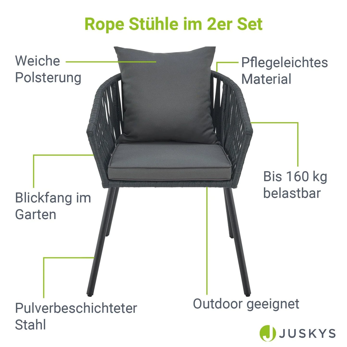 Ensemble de 2 chaises en corde 2026