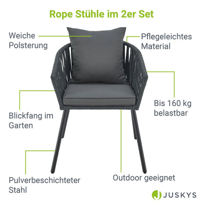 Ensemble de 2 chaises en corde 2026