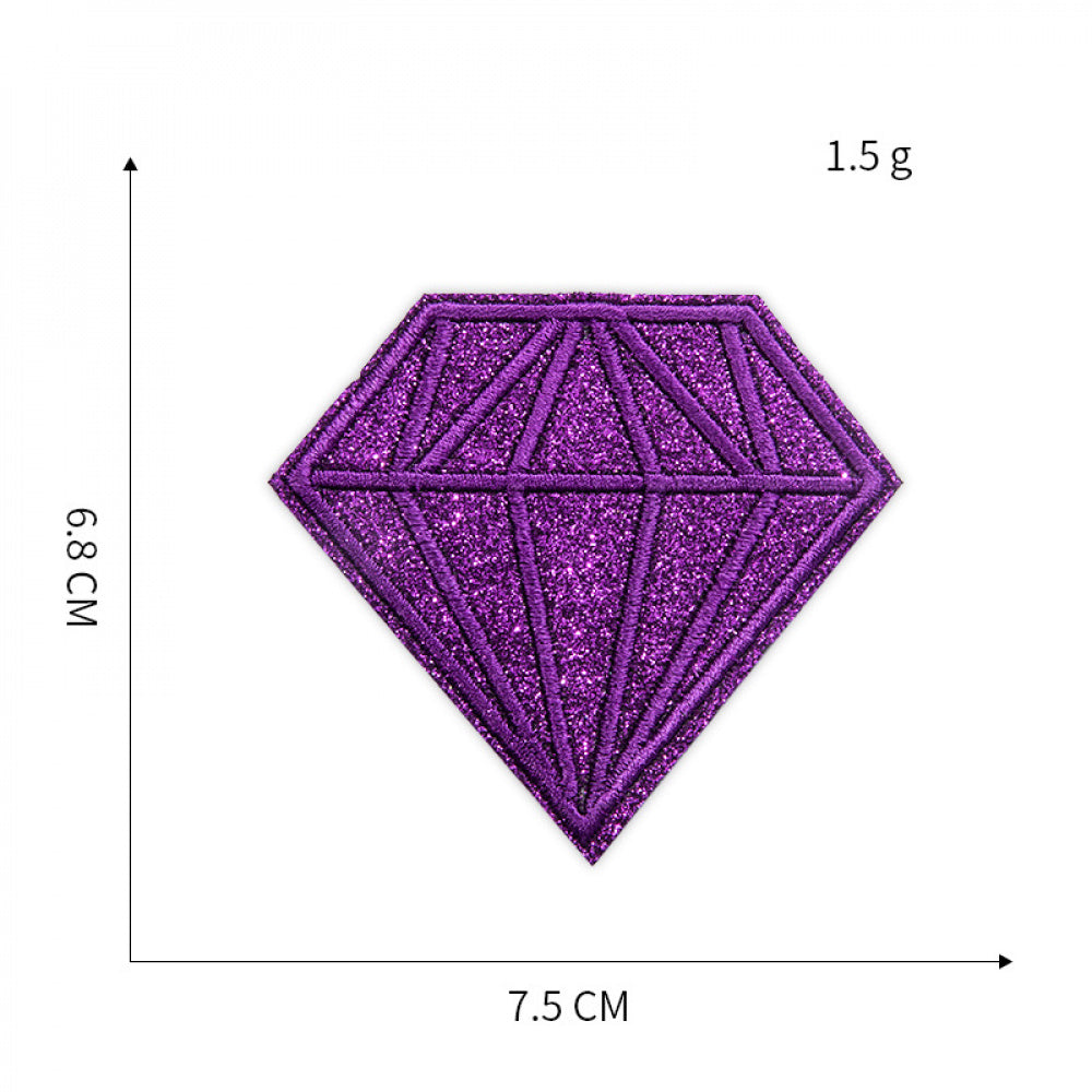 colorful diamond embroidered patches iron on