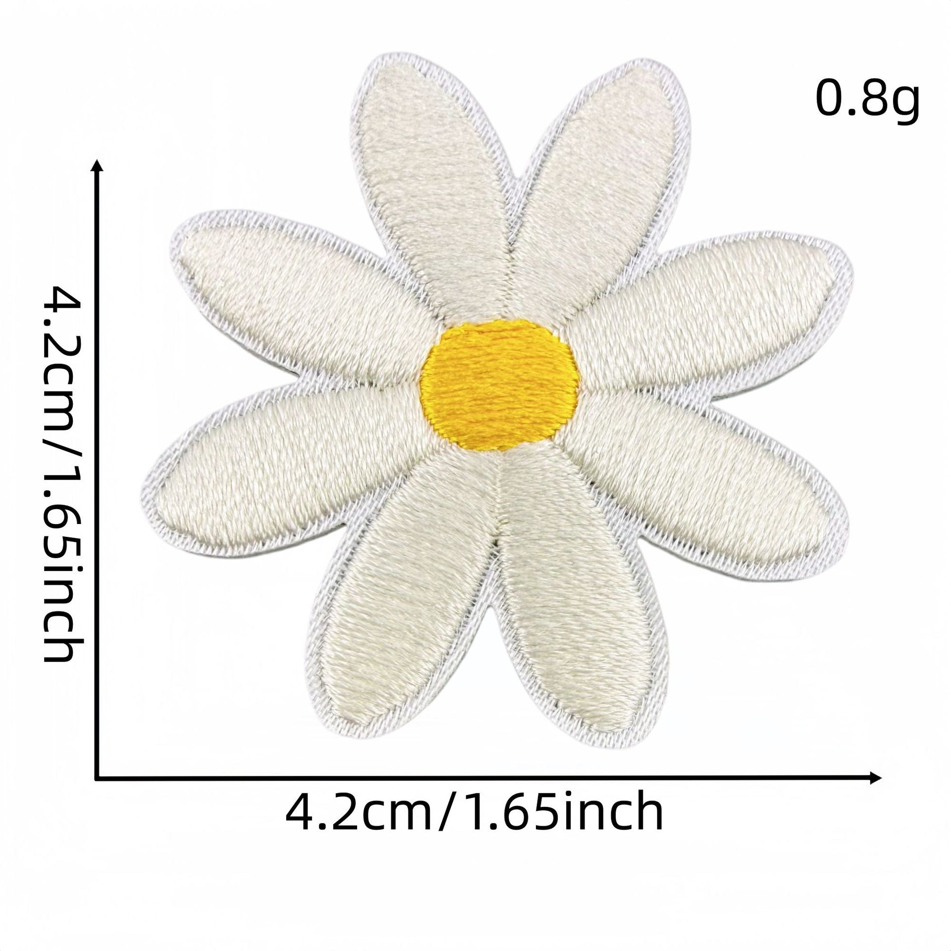 daisy flower embroidered patches multicolor floral set iron on