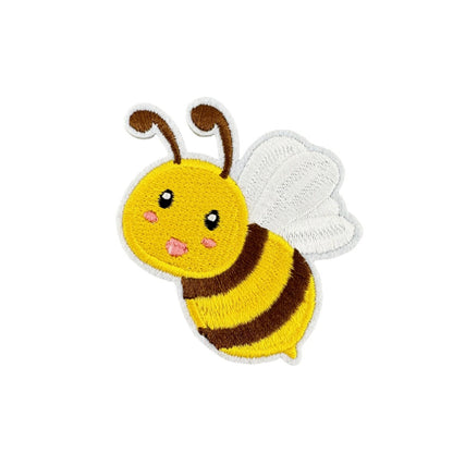 bee butterfly floral embroidered patches summer garden iron on