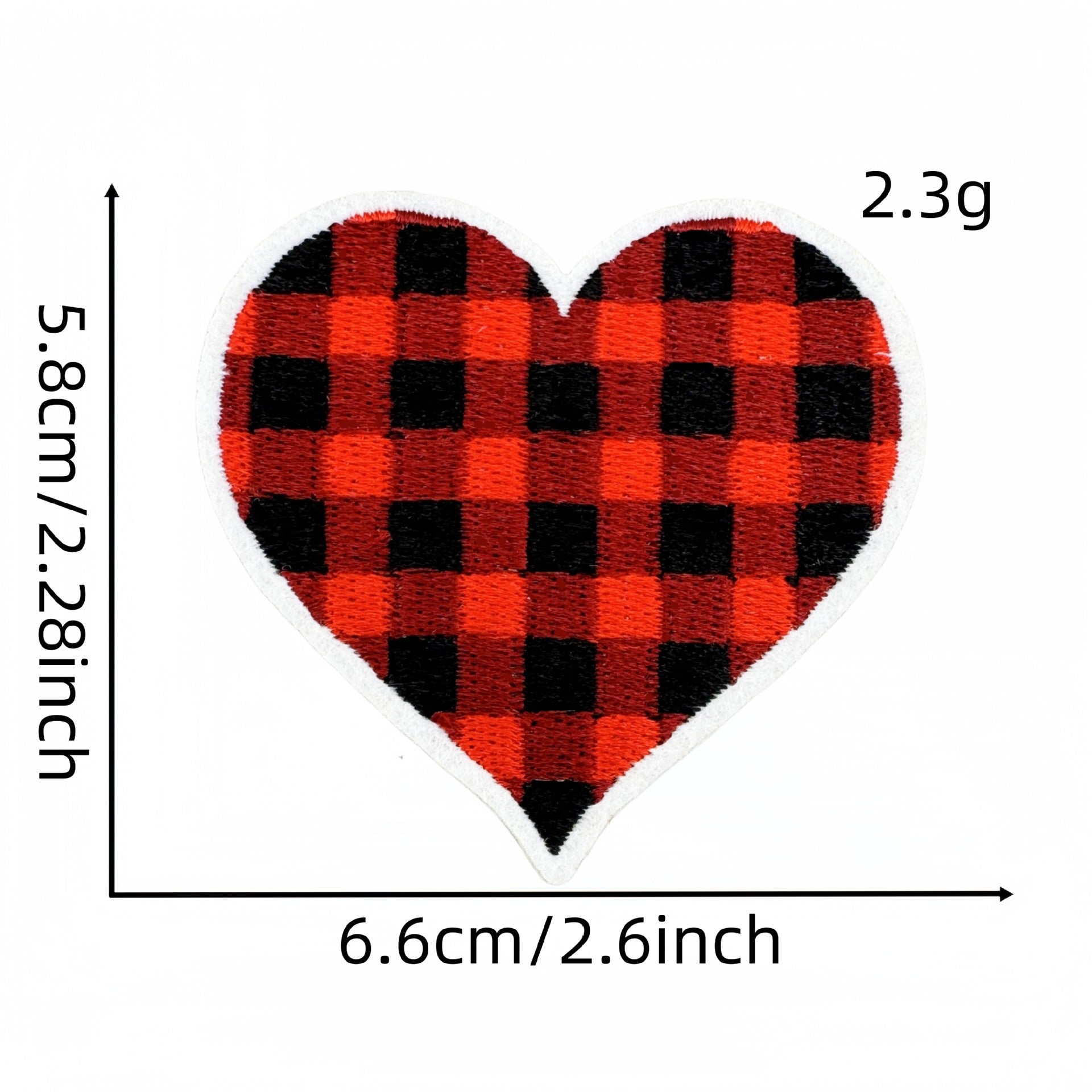 heart embroidered patches plaid polka dot animal print iron on